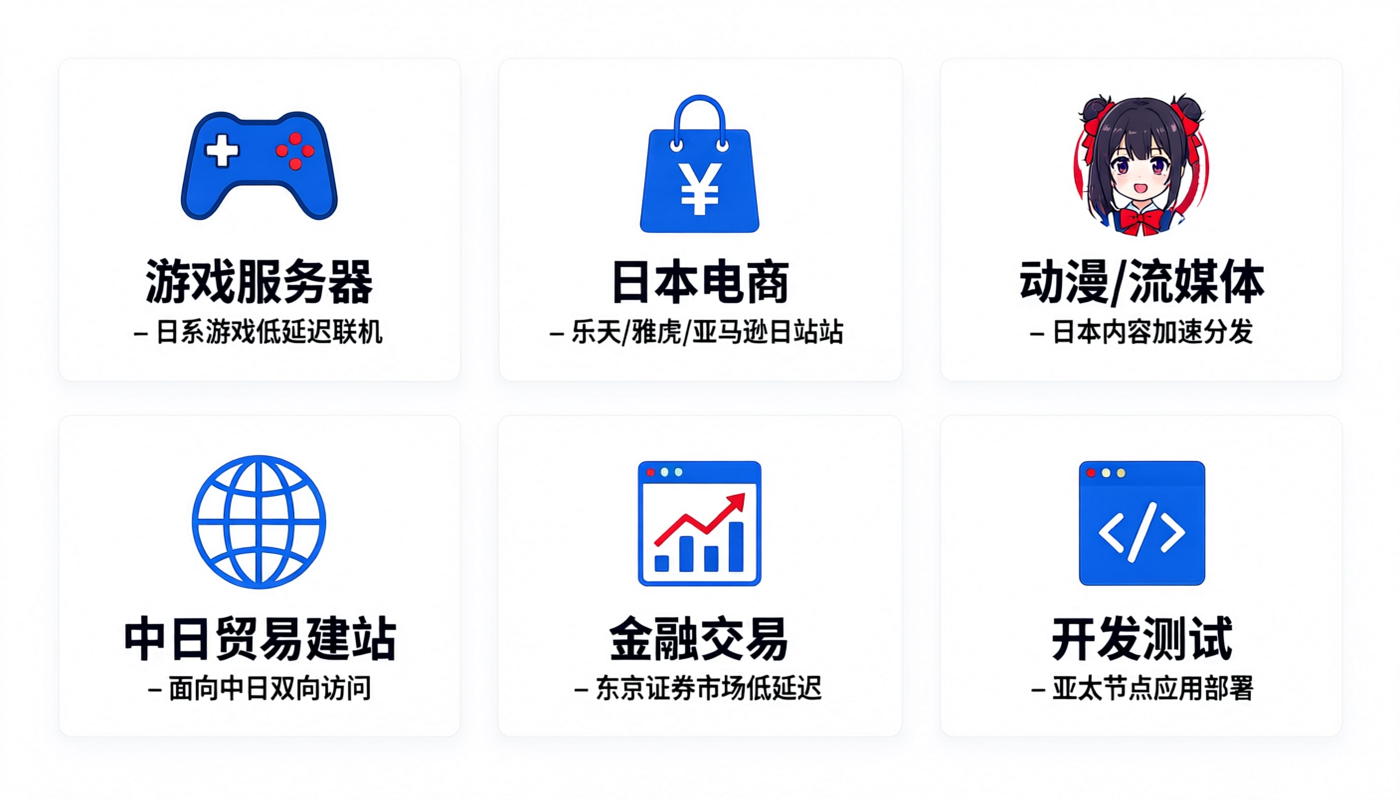 日本VPS常见用途：游戏/电商/动漫/外贸/金融/开发